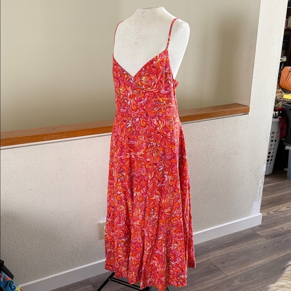 Jason Wu A-Line Dress Floral Print Sleeveless with V-Neck dress size large